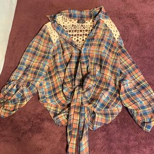 Tie - Front Plaid Shirt